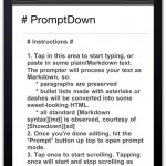 Screenshot of PromptDown on iPhone 4