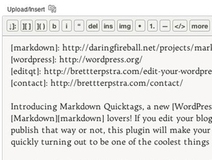 Markdown QuickTags 0.8 Screenshot