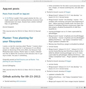 Screenshot of Slogger updates viewed in Marked